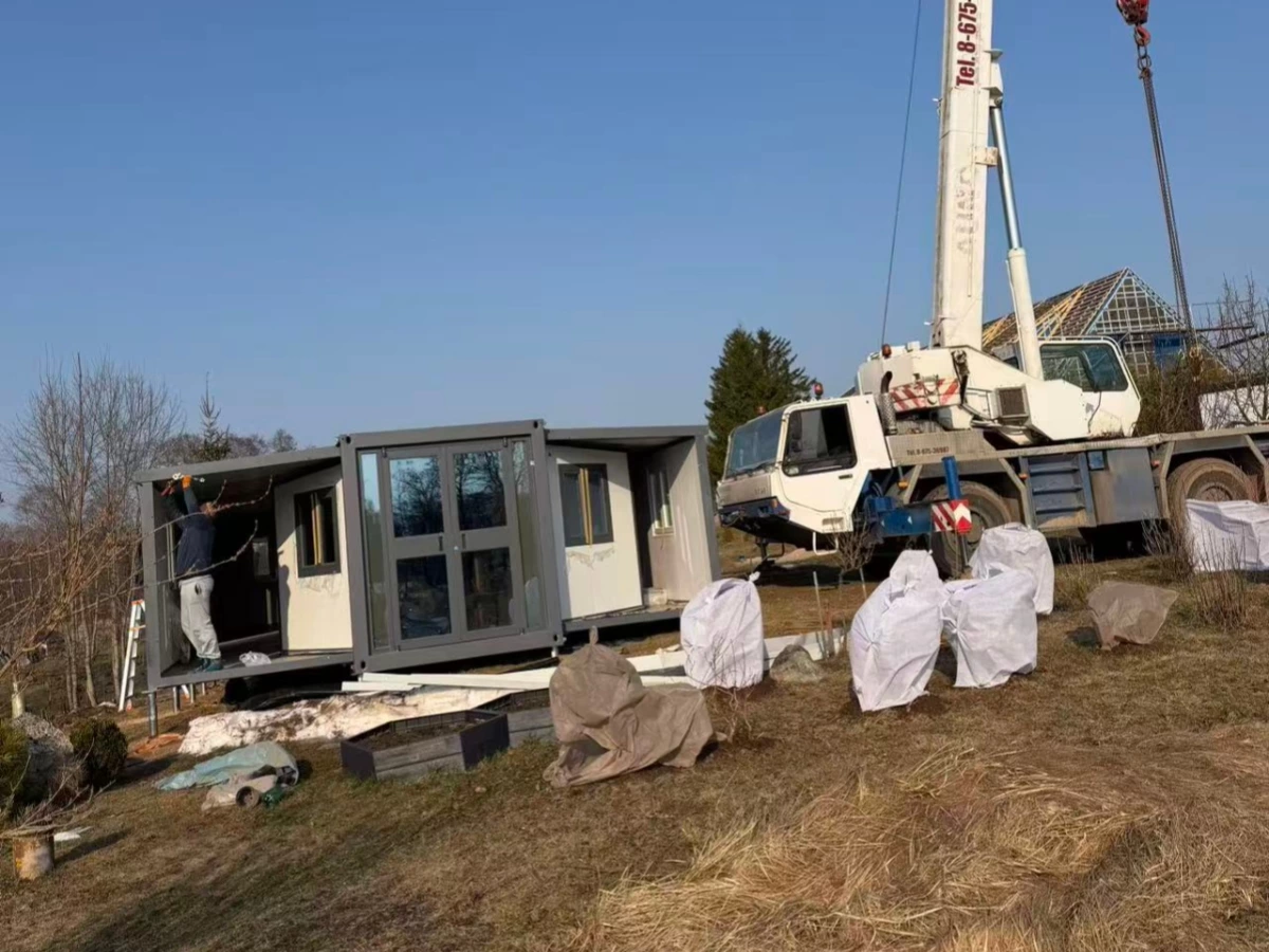40ft expandable container house in Lithuania, Europe