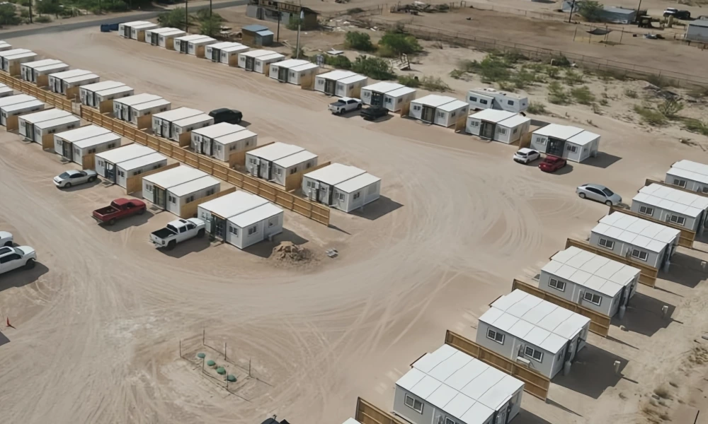 What locations are suitable for expandable container houses?