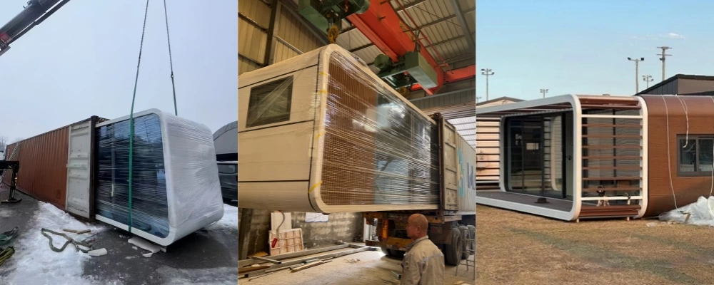 How does Apple Cabin go from custom design to delivery?