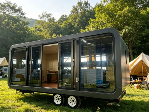 Apple cabin camping trailer delivered to the USA